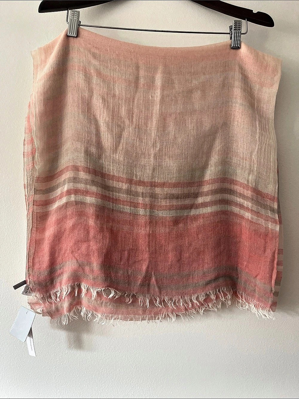 Nordstrom Striped Modal Scarf in Pink & Cream NWT